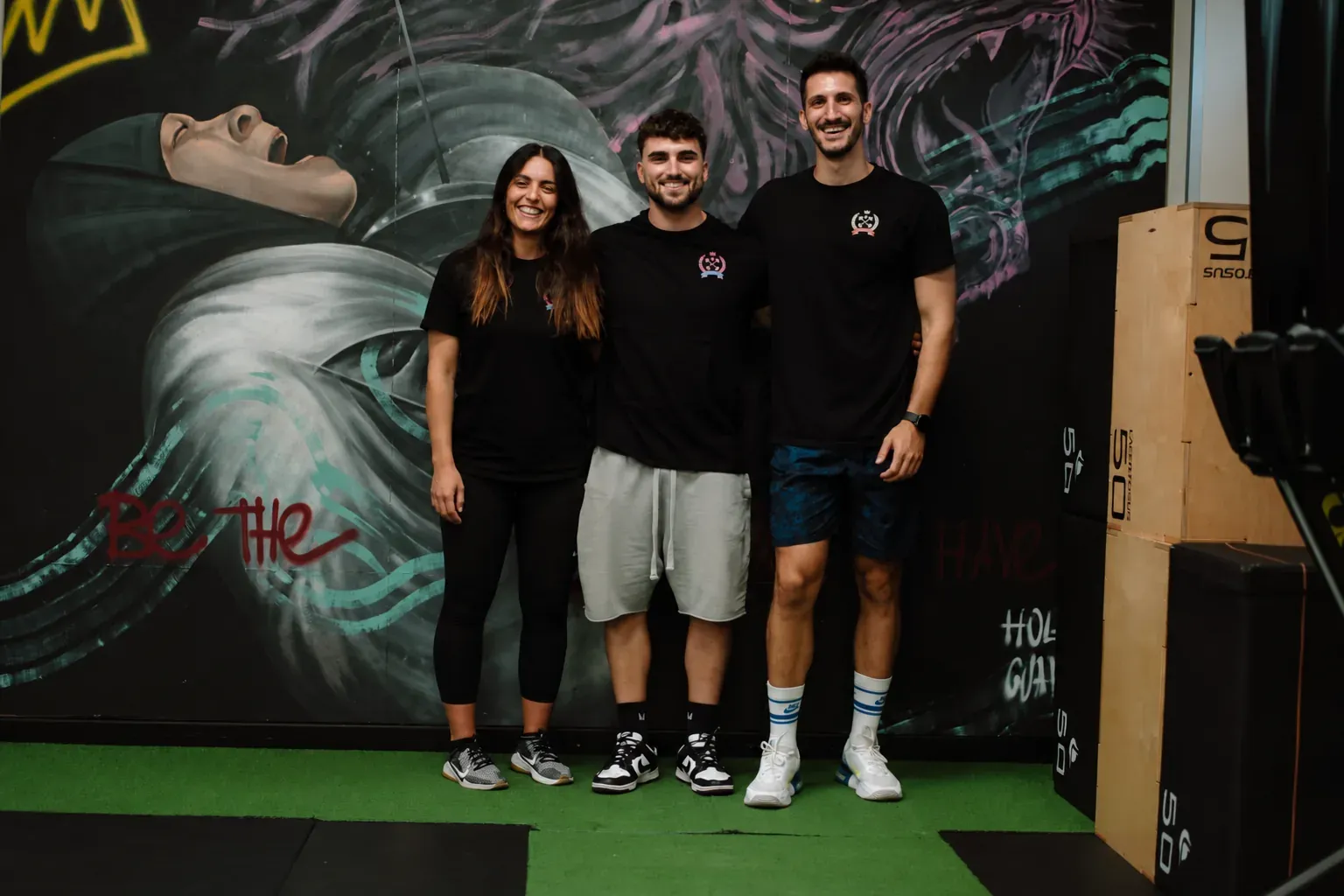 Carola, Mirko e Marco: lo staff BorgoFit in palestra